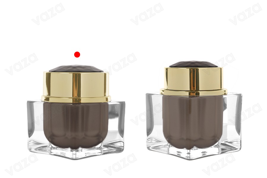 Luxuriöses 30-ml-Acrylglas mit Deckel und Kunststoffdichtung Luxuriöses 30-ml-Acrylglas mit Deckel und Kunststoffdichtung-bildgruppe