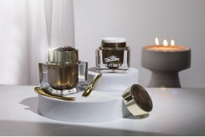 Pot acrylique de luxe de 50 ml avec couvercle et joint en plastique-photo_groupe