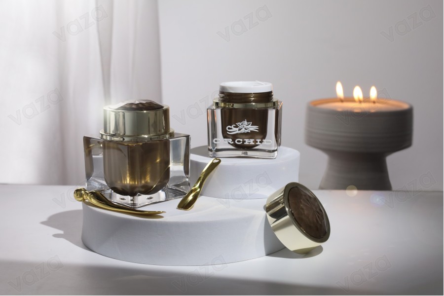 Luxuriöses 30-ml-Acrylglas mit Deckel und Kunststoffdichtung Luxuriöses 30-ml-Acrylglas mit Deckel und Kunststoffdichtung-bildgruppe