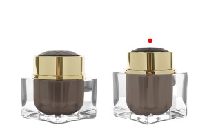 Pot acrylique de luxe de 50 ml avec couvercle et joint en plastique-photo_groupe