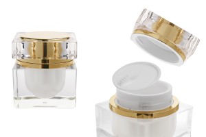 Luxus-Acrylglas 30 ml mit goldenem Deckel und Kunststoffdichtung-εικόνα_προϊοντική