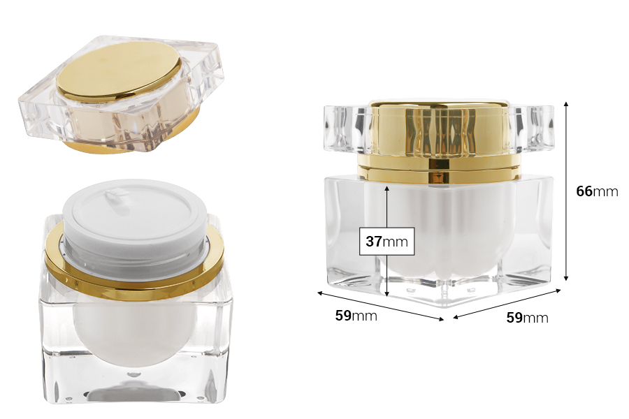 Kavanoz luksoz akrilik 30 ml me kapak të artë dhe vulë plastike-imazh_dimensione