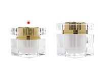 Kavanoz luksoz akrilik 30 ml me kapak të artë dhe vulë plastike-imazh_grup