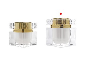 Luxus-Acrylglas 50 ml mit goldenem Deckel und Kunststoffdichtung-εικόνα_σύνθεση