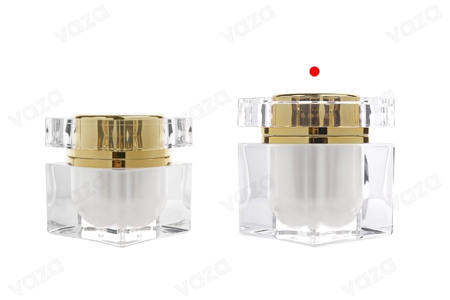 Luxury acrylic jar 50 ml with gold cap and plastic gasket Luxury acrylic jar 50 ml with gold cap and plastic gasket-image_group