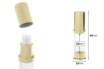 Tubo airless da 5 ml per crema, disponibile in colore oro / argento Tubo airless da 5 ml per crema, disponibile in colore oro / argento-εικόνα_διαστάσεις