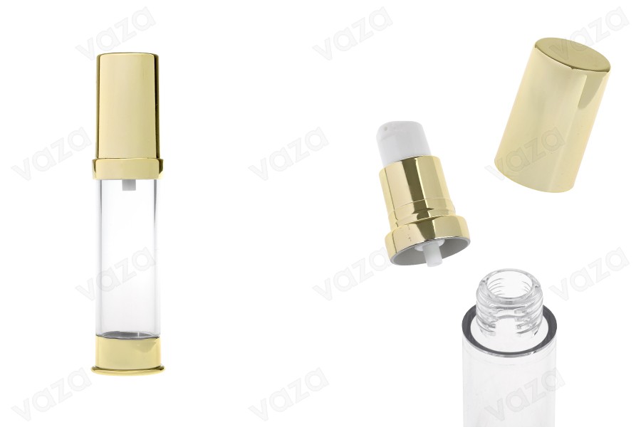 Airless σωληνάριο για κρέμα 10 ml χρυσό / ασημί Airless σωληνάριο για κρέμα 10 ml χρυσό / ασημί-εικόνα_προϊοντική