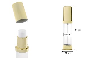 Tube airless pour crème de 10 ml doré/argenté-photo_dimensions