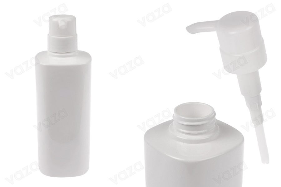 Flacone in PET da 500 ml di colore bianco con pompa (PP32)-immagine_prodotto