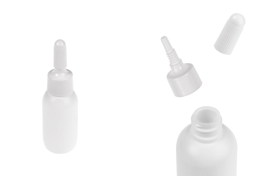 Weiße Plastikflasche 10 ml mit "Nase" und Schraubverschluss - 50 Stück Weiße Plastikflasche 10 ml mit "Nase" und Schraubverschluss - 50 Stück-produktbild