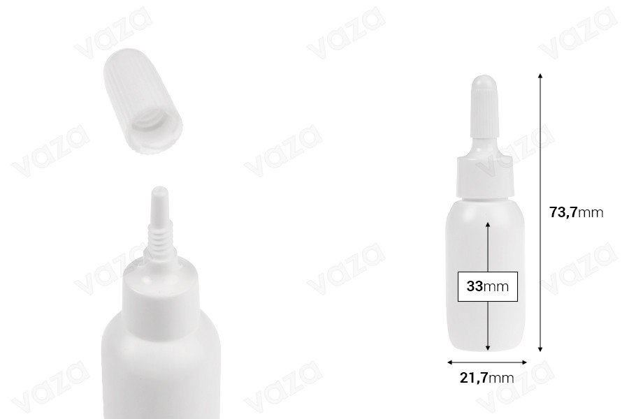 Πλαστικό λευκό μπουκαλάκι 10 ml με "μύτη" και βιδωτό καπάκι - 50 τμχ Πλαστικό λευκό μπουκαλάκι 10 ml με "μύτη" και βιδωτό καπάκι - 50 τμχ-εικόνα_διαστάσεις