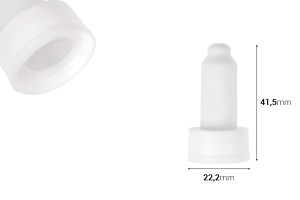 Couvercle à pression en plastique blanc pour flacon à col de 20 mm (outil de fermeture requis)-εικόνα_διαστάσεις