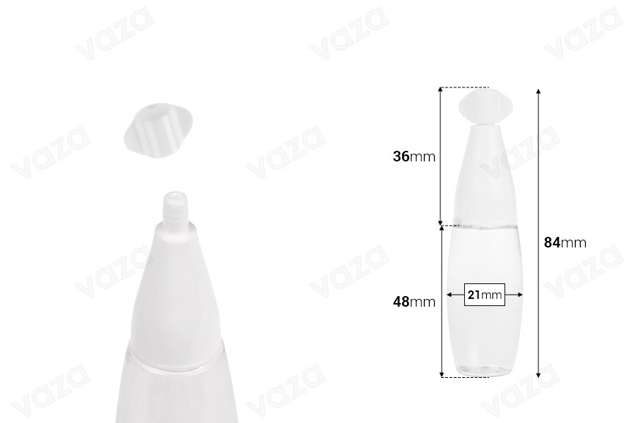 Πλαστικό διάφανο μπουκάλι 10 ml με "μύτη" και καπάκι βιδωτό - 50 τμχ Πλαστικό διάφανο μπουκάλι 10 ml με "μύτη" και καπάκι βιδωτό - 50 τμχ-εικόνα_διαστάσεις