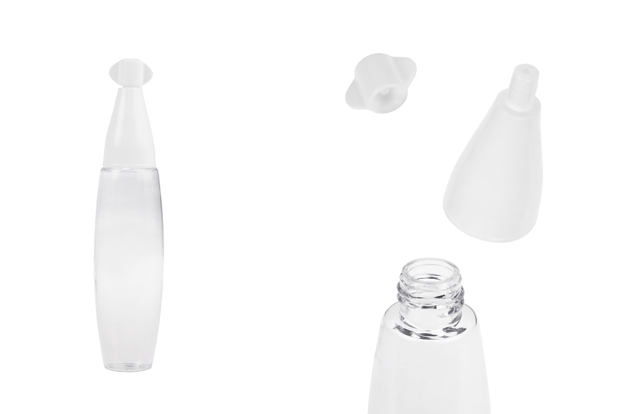 Πλαστικό διάφανο μπουκάλι 20 ml με "μύτη" και καπάκι βιδωτό - 50 τμχ-εικόνα_προϊοντική