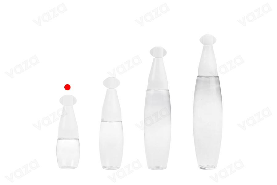 Πλαστικό διάφανο μπουκάλι 5 ml με "μύτη" και καπάκι βιδωτό - 50 τμχ-εικόνα_σύνθεση