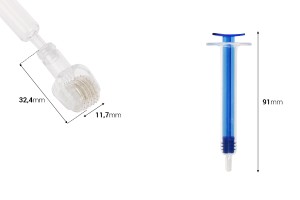 Seringue à bille de 3 ml avec embout de 0,25 mm pour l'application de sérum sur le visage et les cheveux-εικόνα_διαστάσεις