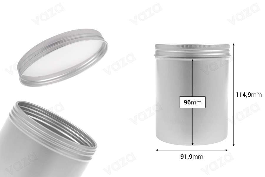 Κυλινδρικό μεταλλικό βάζο 750 ml με καπάκι Κυλινδρικό μεταλλικό βάζο 750 ml με καπάκι-εικόνα_διαστάσεις