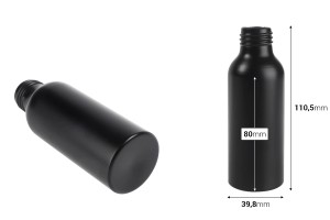 Bottiglia in alluminio 100 ml PP24 nei colori oro e nero-εικόνα_διαστάσεις