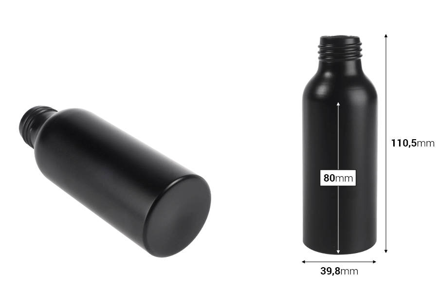 Μπουκάλι αλουμινίου 100 ml PP24 σε χρυσό και μαύρο χρώμα Μπουκάλι αλουμινίου 100 ml PP24 σε χρυσό και μαύρο χρώμα