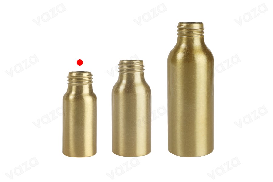 Aluminiumflasche 30 ml PP24 in Gold und Schwarz-bildgruppe