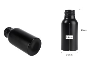 Aluminiumflasche 50 ml PP24 in Gold und Schwarz-εικόνα_διαστάσεις