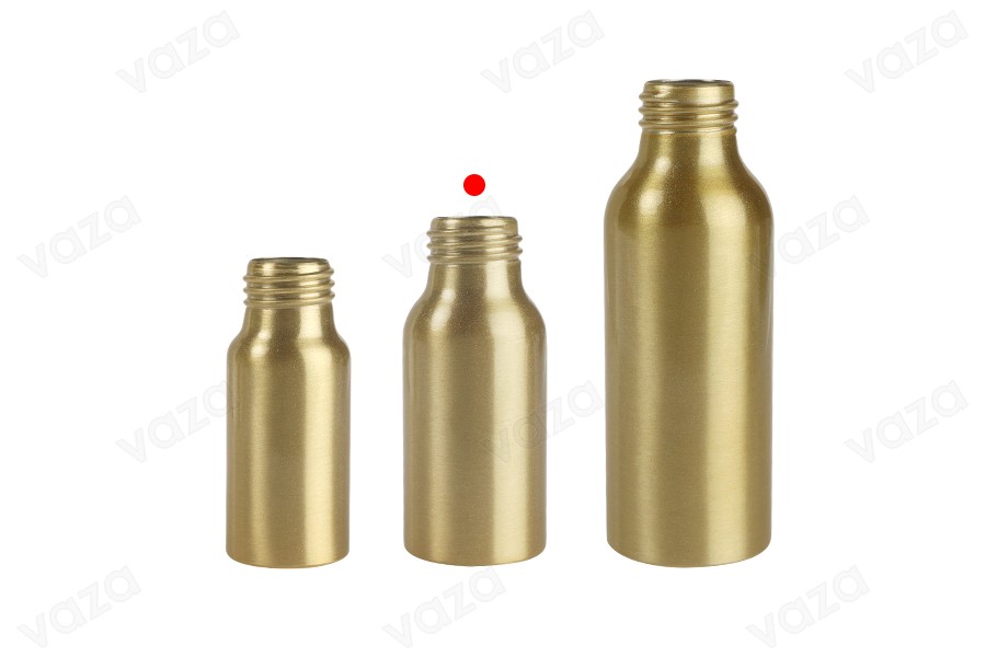 Aluminiumflasche 50 ml PP24 in Gold und Schwarz-εικόνα_σύνθεση