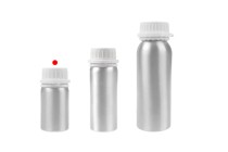 Αλουμινένια φιάλη 50 ml για αποθήκευση essence, αρωμάτων και αλκοολούχων διαλυμάτων με τάπα και πλαστικό λευκό καπάκι ασφαλείας -εικόνα_σύνθεση
