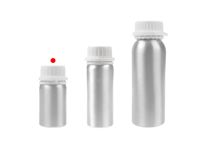 Αλουμινένια φιάλη 50 ml για αποθήκευση essence, αρωμάτων και αλκοολούχων διαλυμάτων με τάπα και πλαστικό λευκό καπάκι ασφαλείας -εικόνα_σύνθεση
