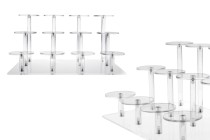 Ακρυλικό διάφανο σταντ προβολής προϊόντων 300x215x150mm (διάμετρος κάθε βάσης 65 mm) - 12 θέσεις-εικόνα_προϊοντική