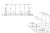 Ακρυλικό διάφανο σταντ προβολής προϊόντων 460x215x150 mm (διάμετρος κάθε βάσης 65 mm) - 16 θέσεις-εικόνα_προϊοντική