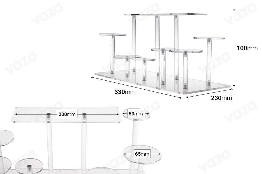 Acrylic transparent product display stand 330x230x100 mm Acrylic transparent product display stand 330x230x100 mm-image_dimensions