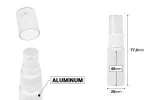 Flacon en aluminium blanc de 10 ml avec spray en plastique blanc-εικόνα_διαστάσεις