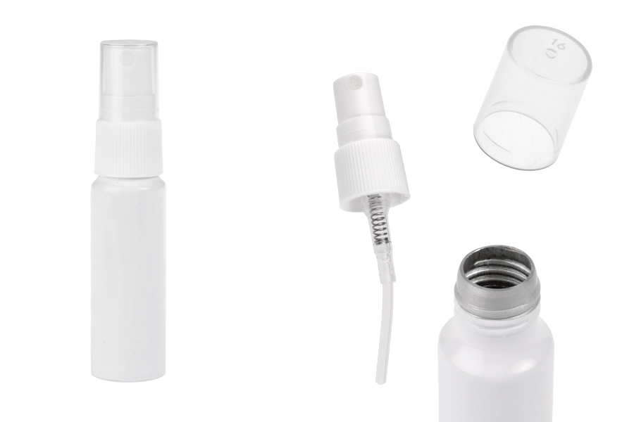 Λευκό μπουκαλάκι αλουμινίου 15 ml με λευκό πλαστικό σπρέι-εικόνα_προϊοντική