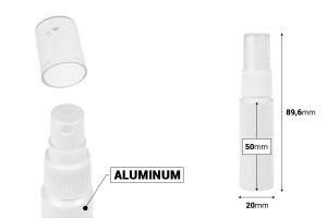 Weiße Aluminiumflasche, 15 ml, mit weißem Kunststoffsprühkopf-εικόνα_διαστάσεις