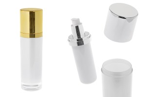 Bouteille de luxe rechargeable en acrylique de 100 ml avec pompe à crème et bouchon-εικόνα_προϊοντική