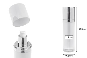 Bouteille de luxe rechargeable en acrylique de 100 ml avec pompe à crème et bouchon-εικόνα_διαστάσεις