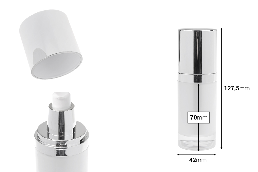 Επαναγεμιζόμενο ακρυλικό μπουκαλάκι πολυτελείας 30 ml με αντλία κρέμας και καπάκι-εικόνα_διαστάσεις