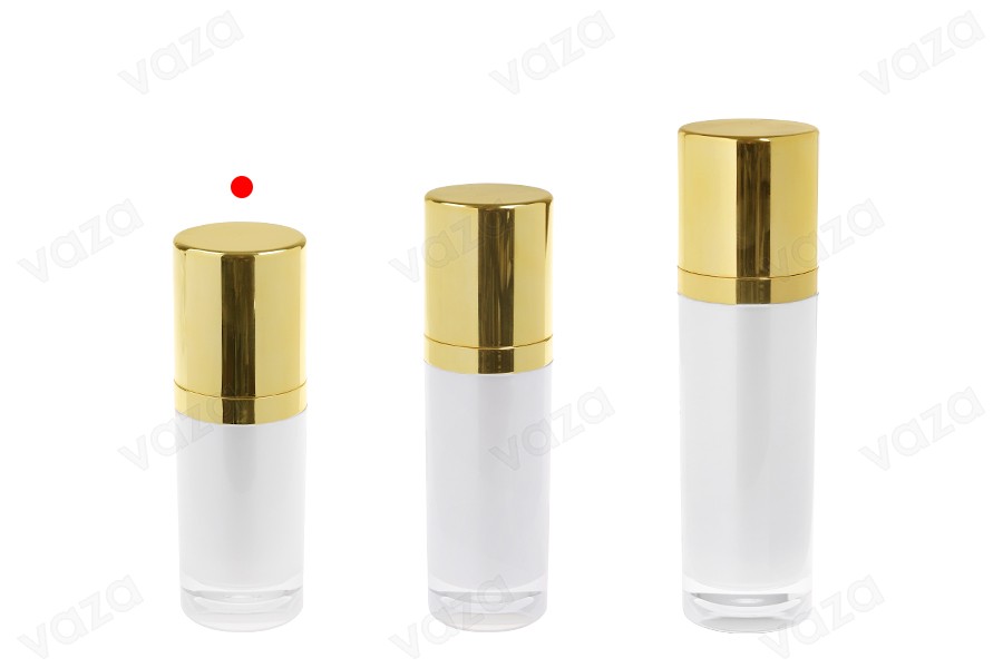 Refillable luxury acrylic bottle 30 ml with cream pump and cap Refillable luxury acrylic bottle 30 ml with cream pump and cap-image_group
