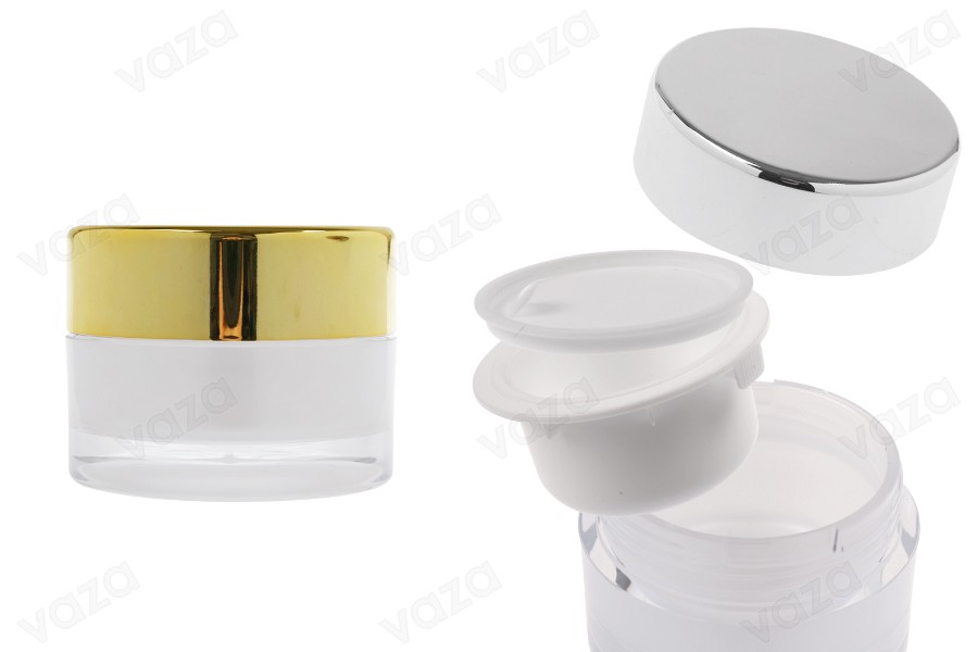 Επαναγεμιζόμενο ακρυλικό βαζάκι 30 ml για κρέμα με καπάκι (με εσωτερικό παρέμβυσμα) και πλαστικό παρέμβυσμα-εικόνα_προϊοντική