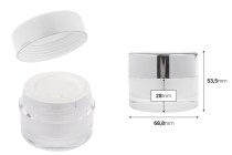 Barattolo acrilico ricaricabile da 30 ml per crema con coperchio (con guarnizione interna) e guarnizione in plastica Barattolo acrilico ricaricabile da 30 ml per crema con coperchio (con guarnizione interna) e guarnizione in plastica-dimensioni_immagine