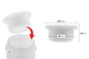 Pot intérieur blanc de rechange de 30 ml avec joint en plastique pour le code 1289-2-30-0-εικόνα_διαστάσεις