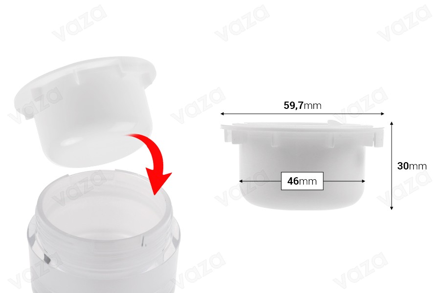 Replacement inner white jar 30 ml with plastic seal for code 1289-2-30-0-image_dimensions