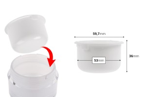 Ersatz-Innenbehälter, weiß, 50 ml, mit Kunststoffdichtung für Artikelnummer 1289-2-50-0-εικόνα_διαστάσεις