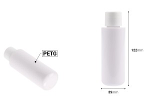 Flacon intérieur blanc de rechange de 100 ml avec bouchon blanc pour le code 1289-1-100-0-εικόνα_διαστάσεις