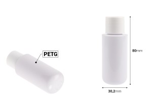 Flacon intérieur blanc de rechange de 30 ml avec bouchon blanc pour le code 1289-1-30-0-εικόνα_διαστάσεις