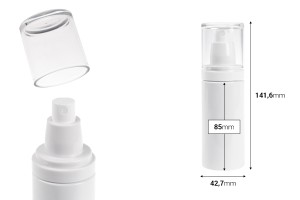 Flacon blanc en plastique (PET) de 100 ml avec vaporisateur et bouchon transparent-εικόνα_διαστάσεις