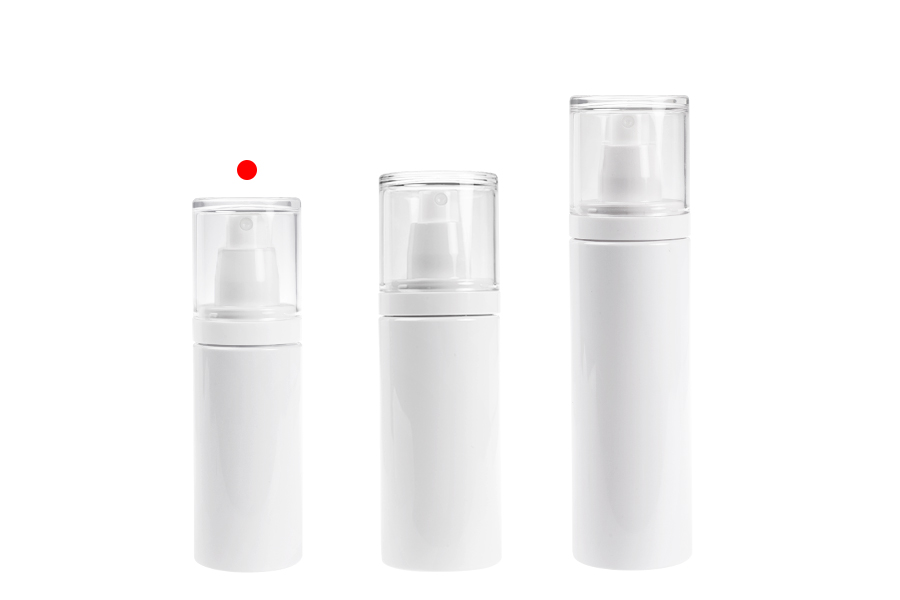 Flacon blanc en plastique (PET) de 100 ml avec vaporisateur et bouchon transparent-photo_groupe