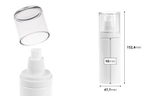 Flacon blanc en plastique (PET) de 150 ml avec vaporisateur et bouchon transparent-photo_dimensions