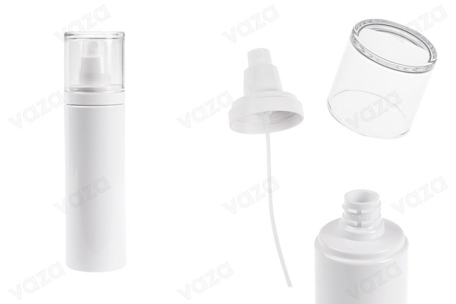 Shishe plastike (PET) e bardhë 200 ml me sprej dhe kapak transparent-εικόνα_προϊοντική