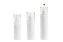 Flacon blanc en plastique (PET) de 200 ml avec vaporisateur et bouchon transparent-photo_groupe